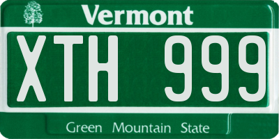 VT license plate XTH999