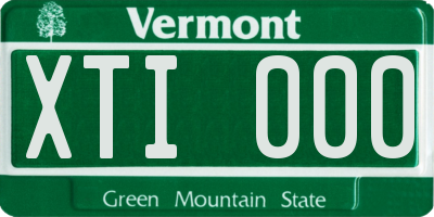 VT license plate XTI000