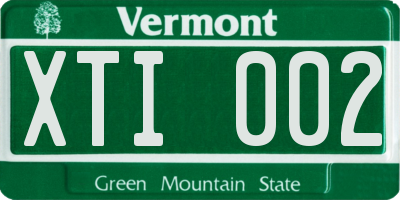VT license plate XTI002