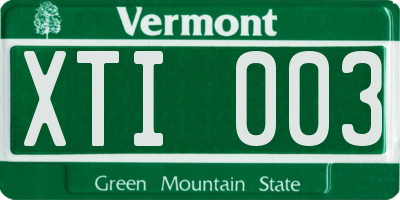 VT license plate XTI003