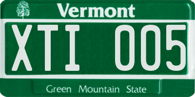 VT license plate XTI005