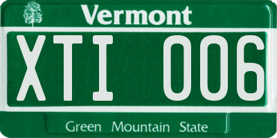 VT license plate XTI006
