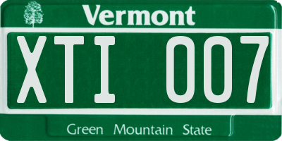 VT license plate XTI007