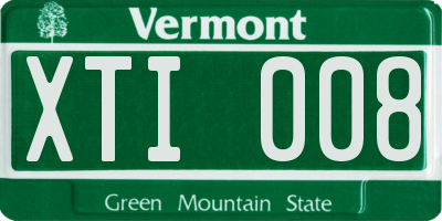 VT license plate XTI008