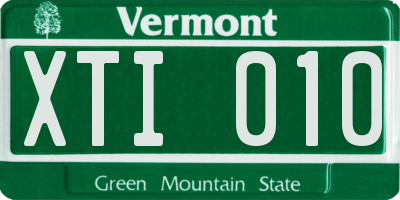 VT license plate XTI010