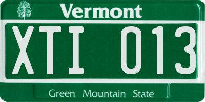 VT license plate XTI013