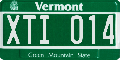 VT license plate XTI014