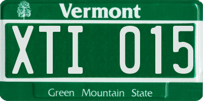 VT license plate XTI015