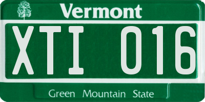 VT license plate XTI016