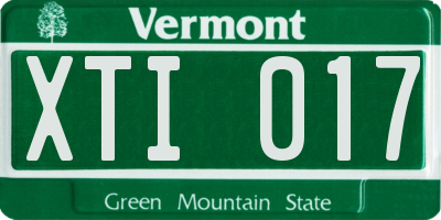 VT license plate XTI017