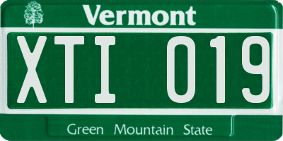 VT license plate XTI019