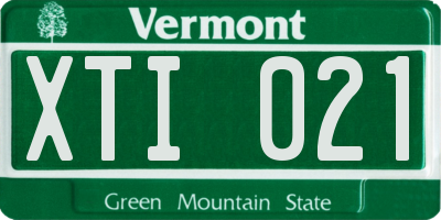 VT license plate XTI021