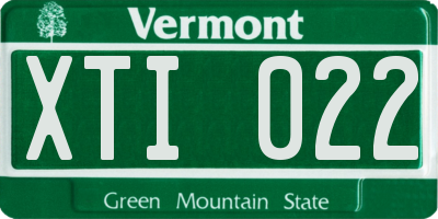 VT license plate XTI022