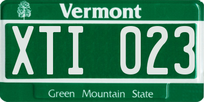 VT license plate XTI023