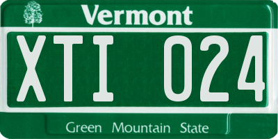 VT license plate XTI024