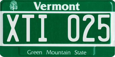 VT license plate XTI025