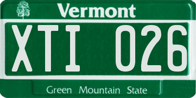 VT license plate XTI026