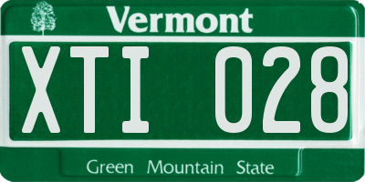 VT license plate XTI028