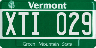 VT license plate XTI029