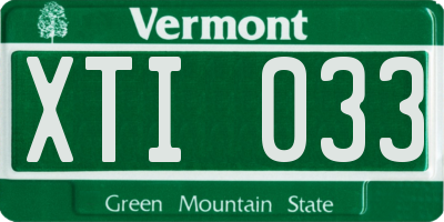 VT license plate XTI033