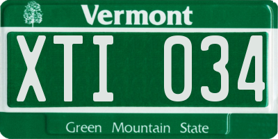 VT license plate XTI034