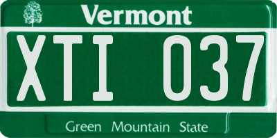 VT license plate XTI037