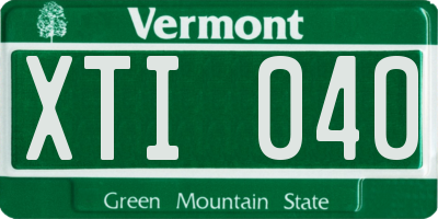VT license plate XTI040
