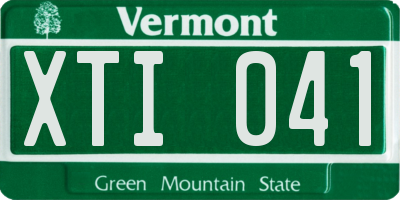 VT license plate XTI041