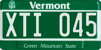 VT license plate XTI045