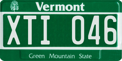 VT license plate XTI046