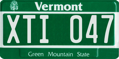 VT license plate XTI047