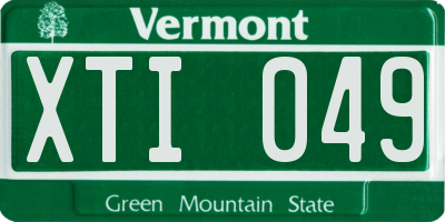 VT license plate XTI049