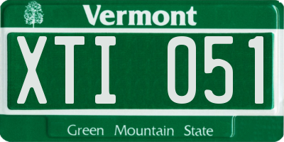 VT license plate XTI051