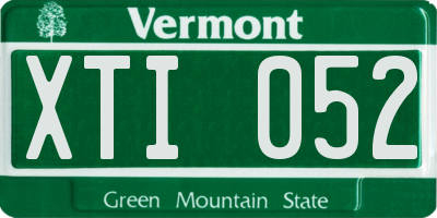 VT license plate XTI052