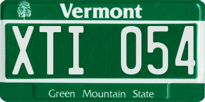 VT license plate XTI054