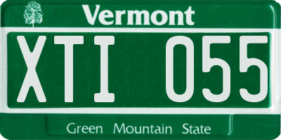 VT license plate XTI055