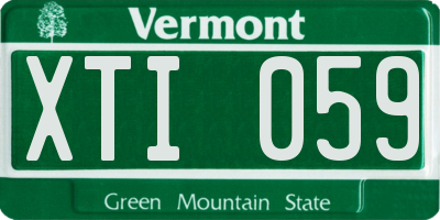VT license plate XTI059