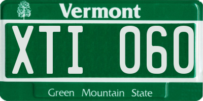 VT license plate XTI060