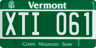 VT license plate XTI061