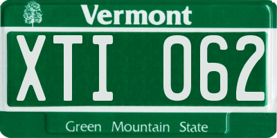 VT license plate XTI062