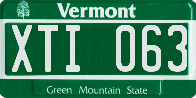 VT license plate XTI063