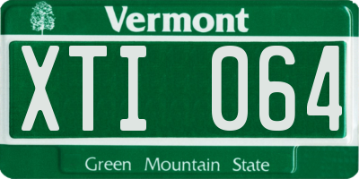 VT license plate XTI064