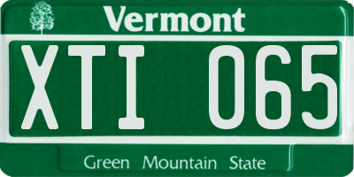 VT license plate XTI065