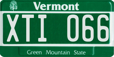 VT license plate XTI066
