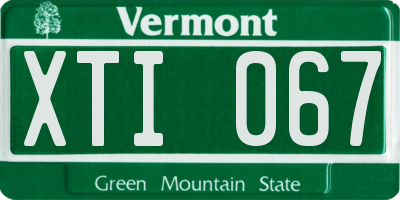 VT license plate XTI067