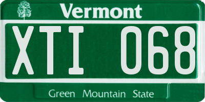 VT license plate XTI068