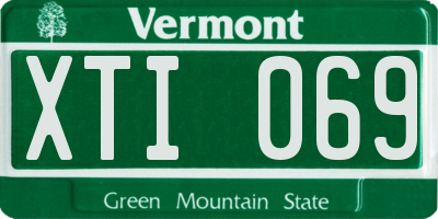 VT license plate XTI069