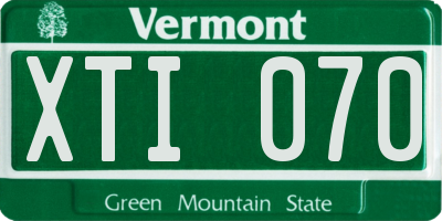 VT license plate XTI070