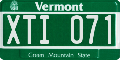 VT license plate XTI071