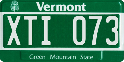 VT license plate XTI073